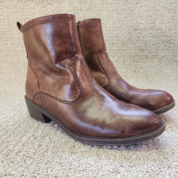 Beartraps Boots Shane Ankle Booties Womens Size 8.5 Brown Zip Up Faux Leather - Picture 1 of 16